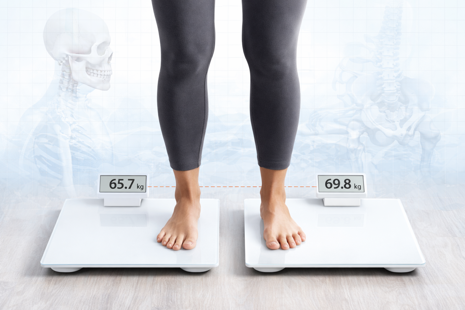 Test dwóch wag – sprawdzanie równowagi i rozkładu ciężaru ciała