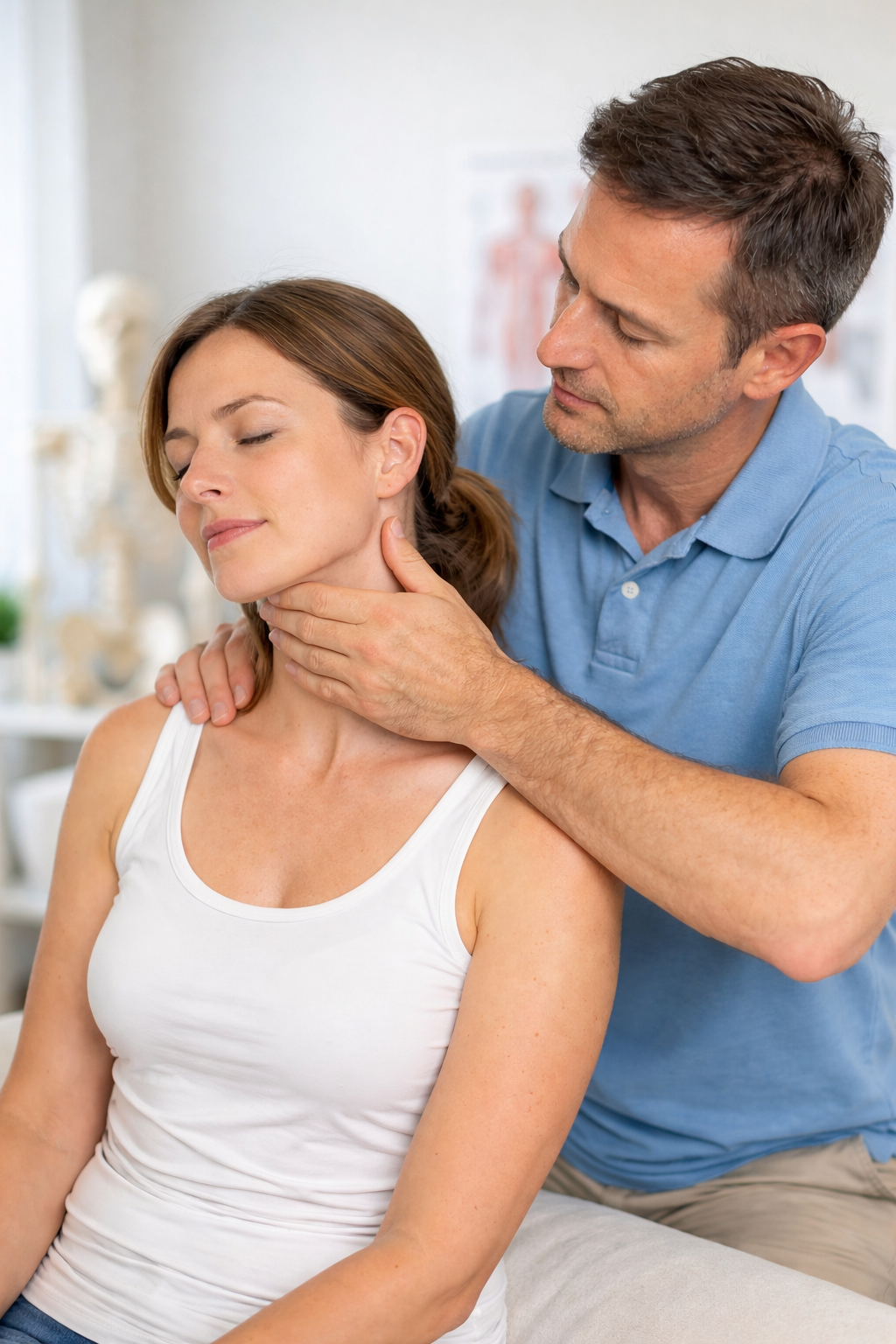 terapeuty w fizjoterapii podczas pracy manualnej